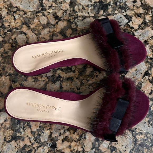 MARION PARKE
Velvet Feather Trim Sandals - Picture 5 of 8